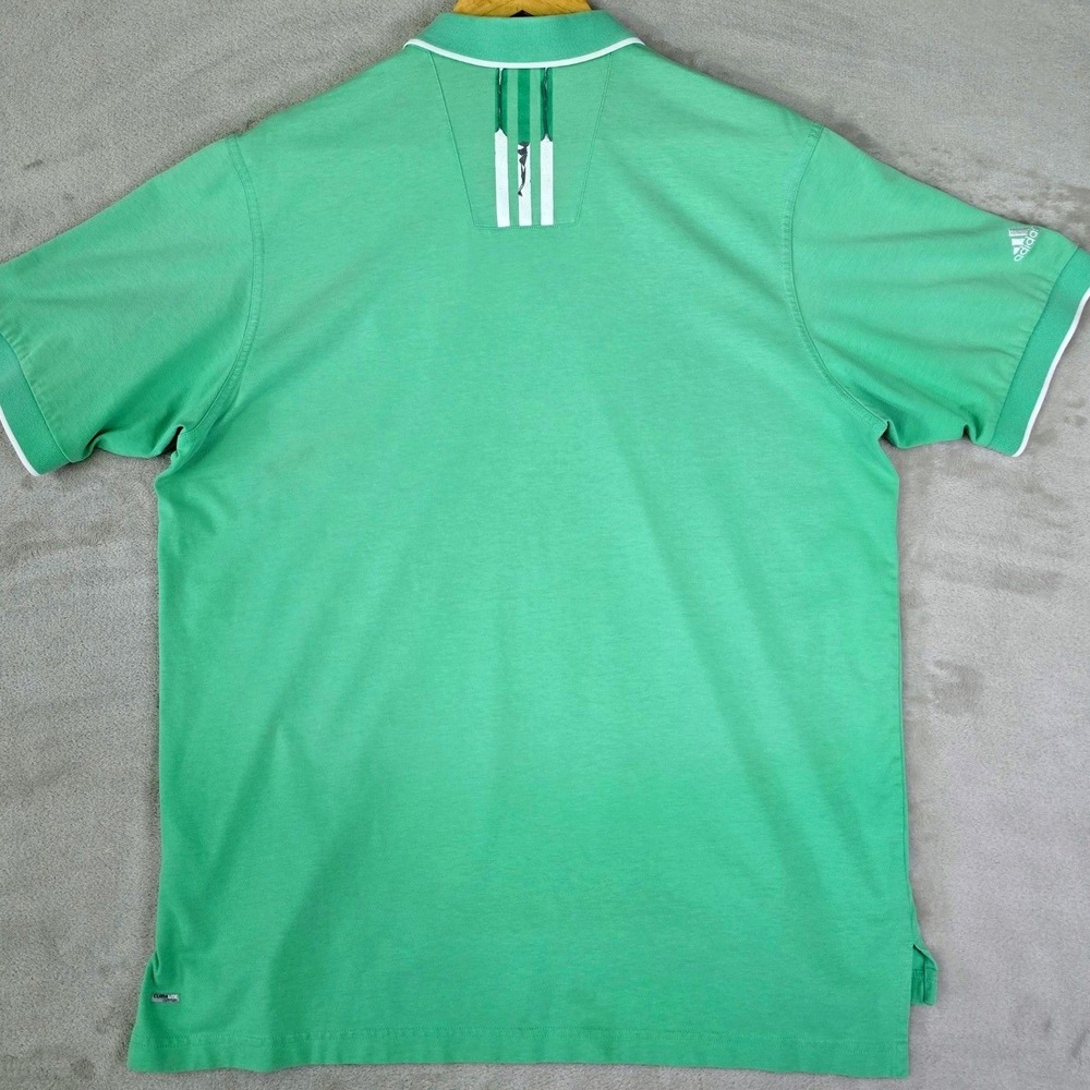 Adidas ClimaLite Mens Size L Golf Polo Shirt Green Cotton F&M Trust Logo - Picture 5 of 10